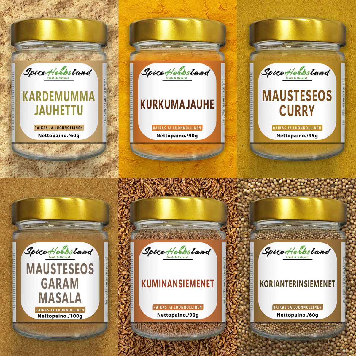 Indian spice box - 6 pieces