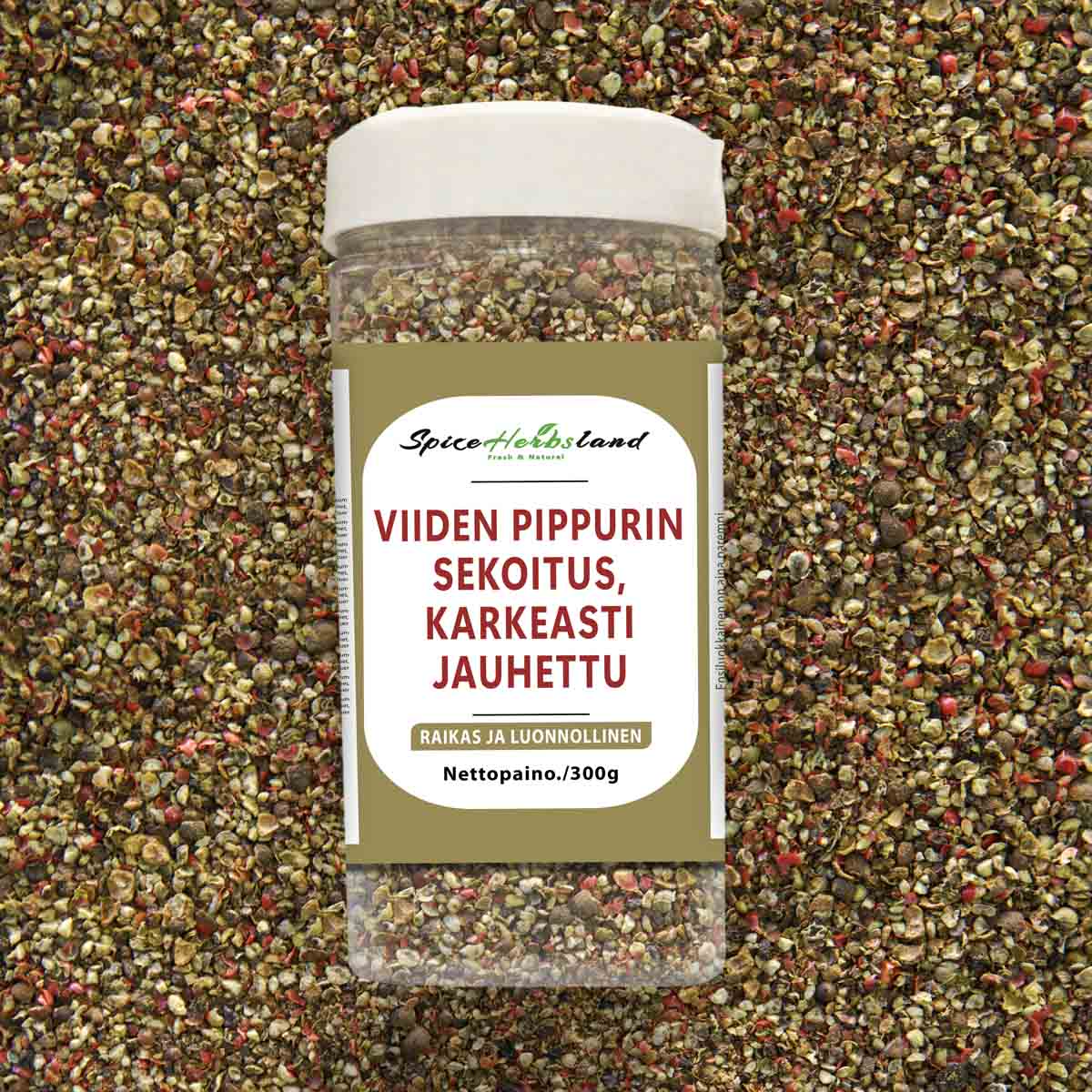 Five-pepper blend, coarsely ground