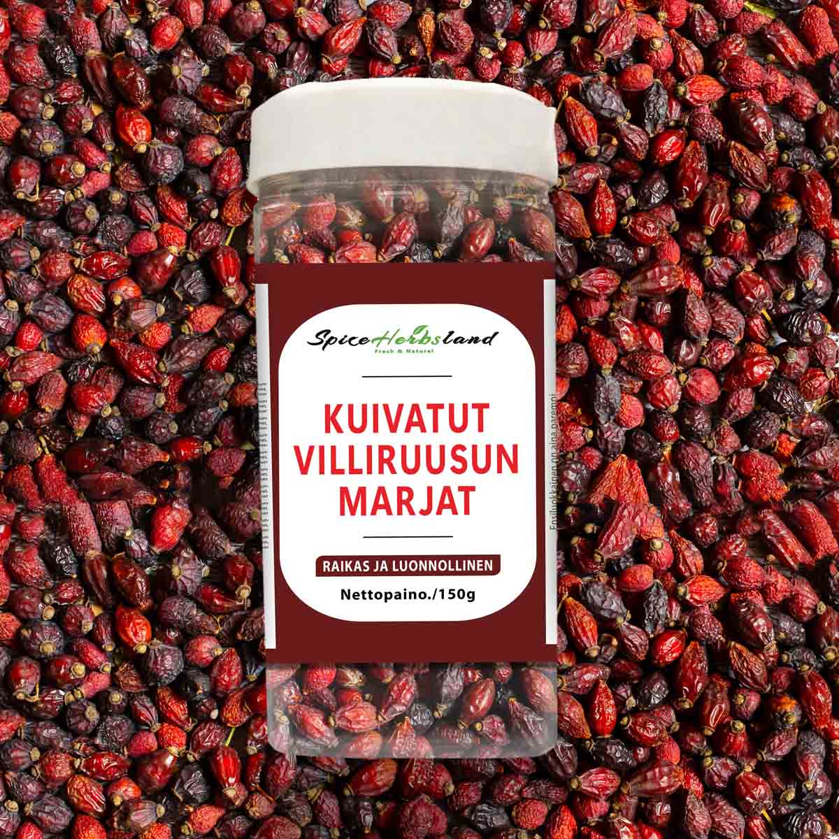 Kuivatut villiruusun marjat