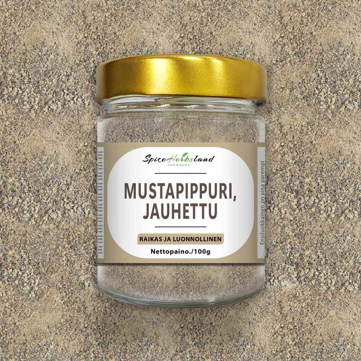Mustapippuri, jauhettu