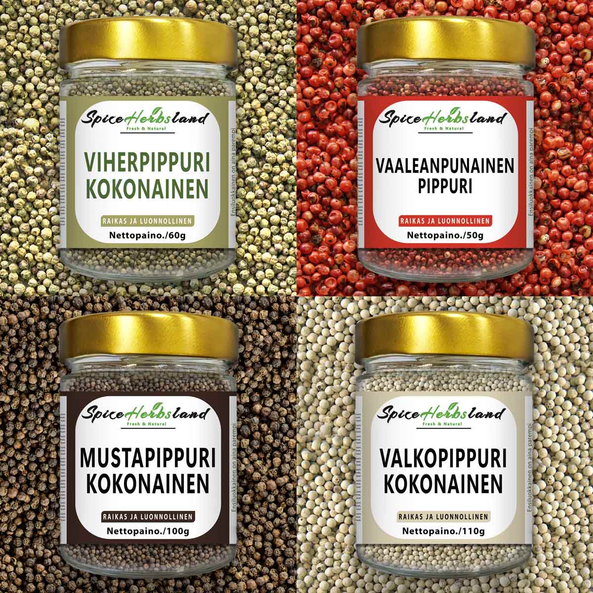 Pepparsamling - förpackning med 4 stycken