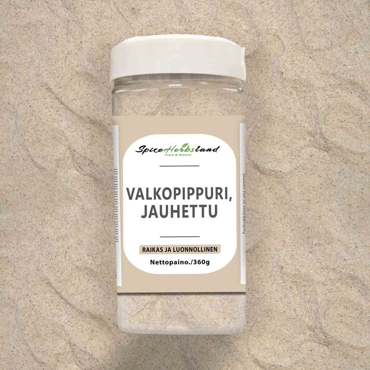 Valkopippuri, jauhettu